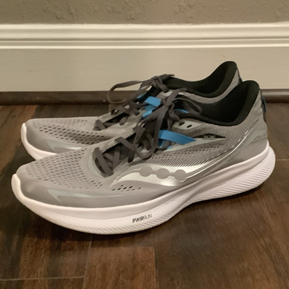 Saucony Guide 15 Shoes Mens Size 12 Gray Running Comfort Walking Gym Sneakers